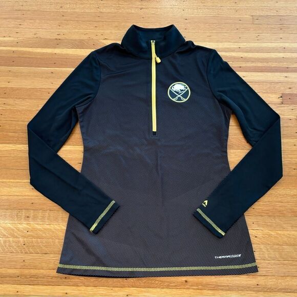 Majestic Tops - Majestic Fan Fiction NHL Buffalo Sabres fitted athletic Quarterzip